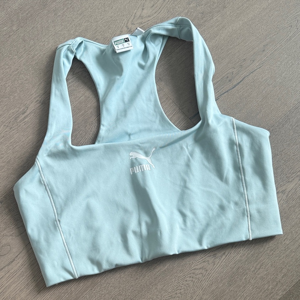 Puma Women's Sky Blue Sports Bra - no padding